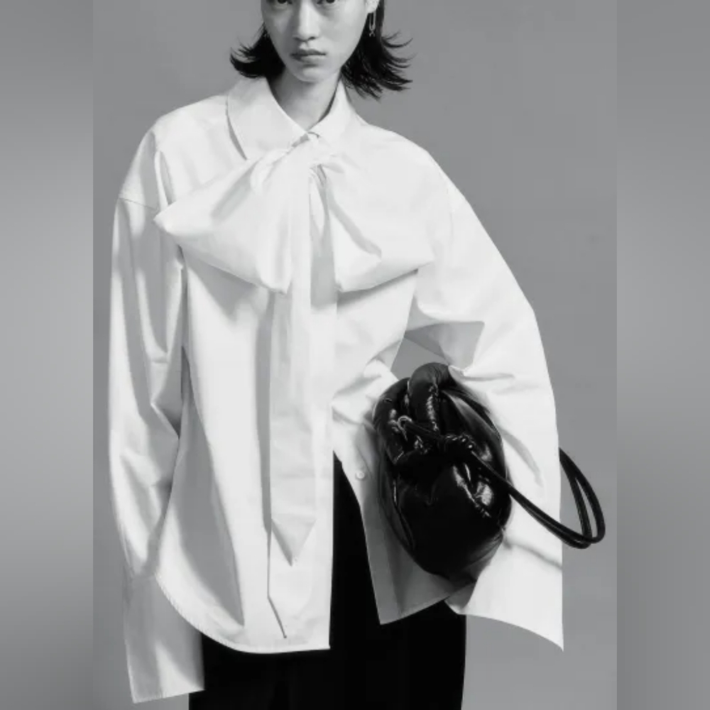 Cotton Bow Shirt